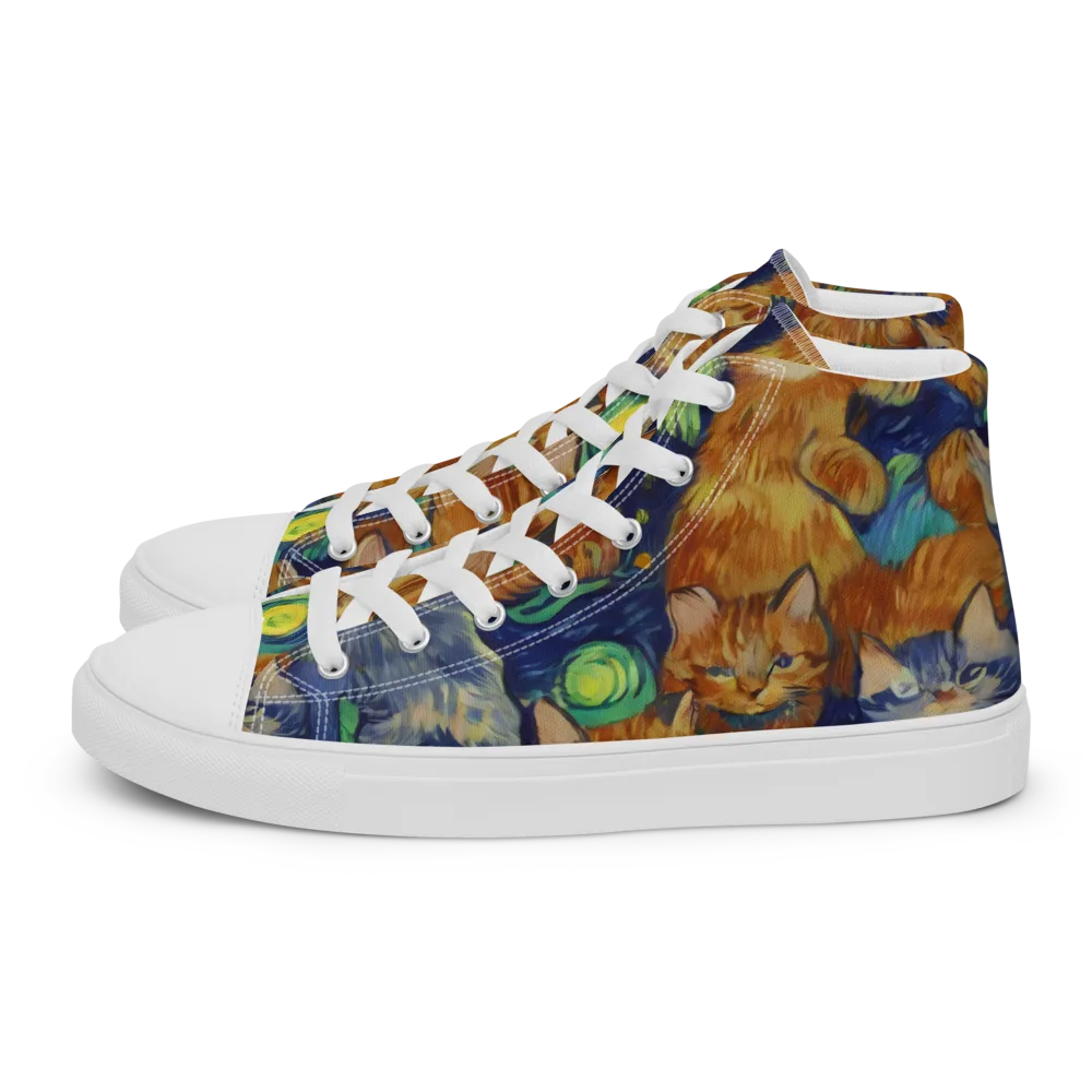 Celestial Claws on Men's High Top Canvas Shoes — Left