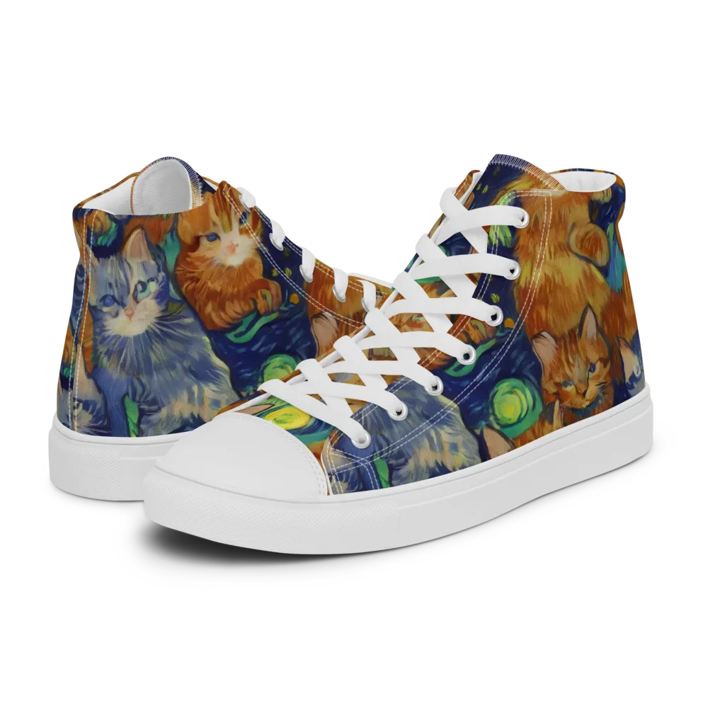 Celestial Claws on Men's High Top Canvas Shoes — Left