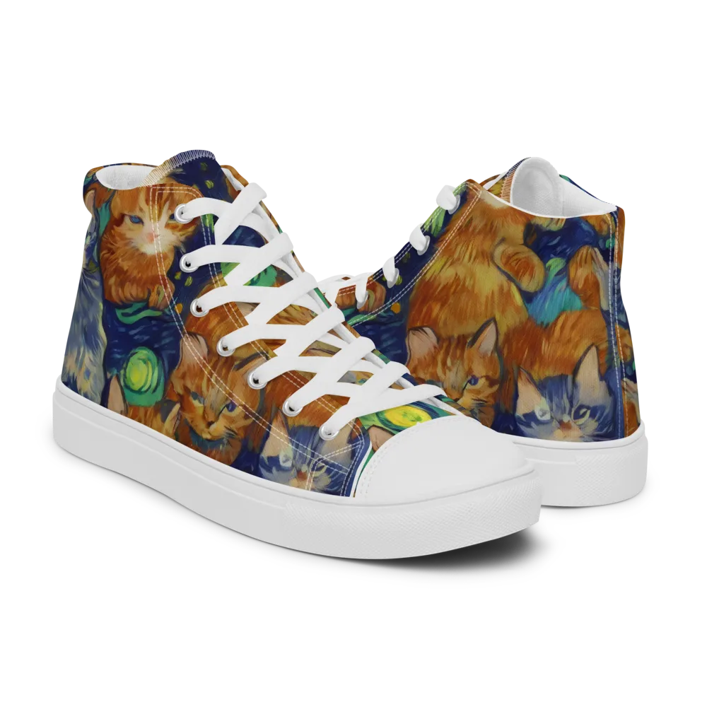 Celestial Claws on Men's High Top Canvas Shoes — Right