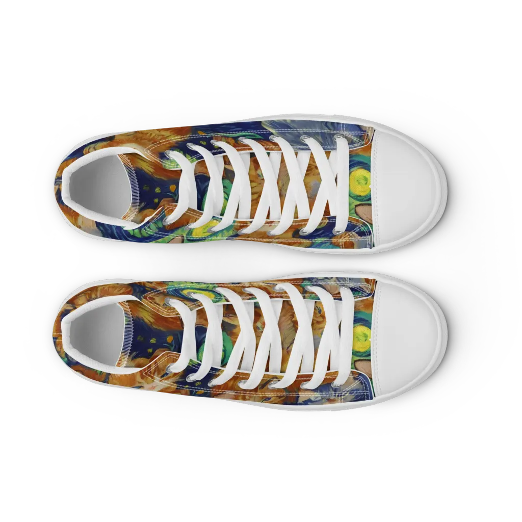Celestial Claws on Women's High Top Canvas Shoes — Front