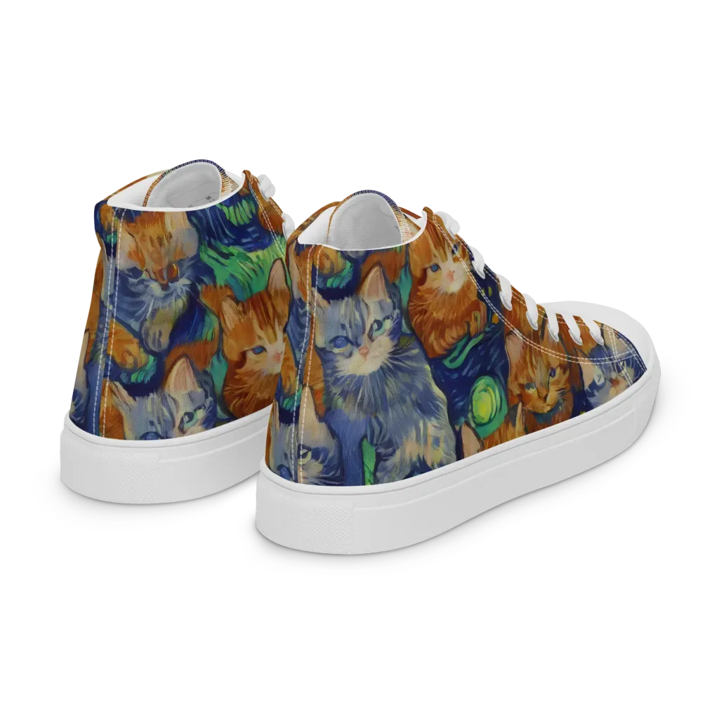 Celestial Claws on Women's High Top Canvas Shoes — Right Back