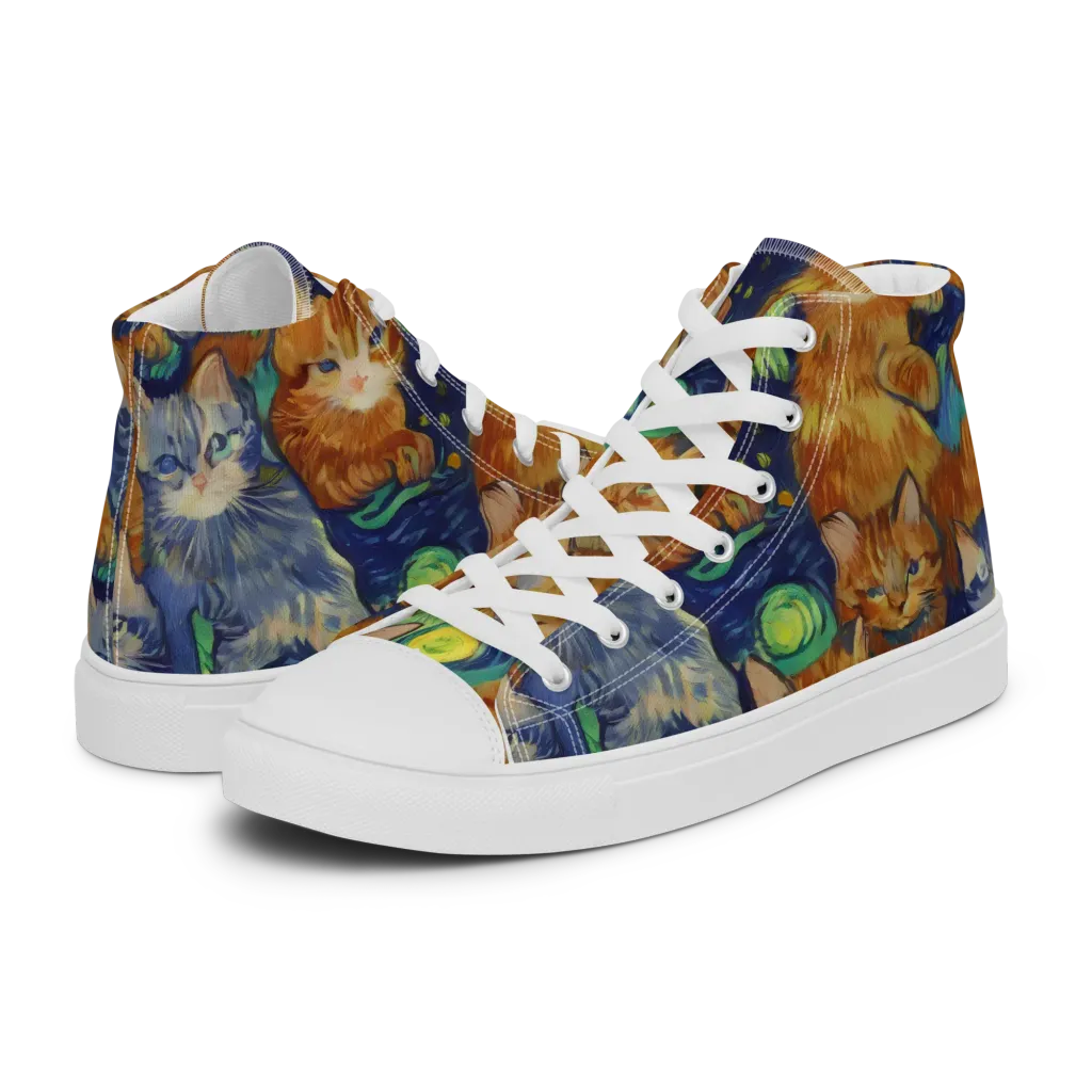 Celestial Claws on Women's High Top Canvas Shoes — Left