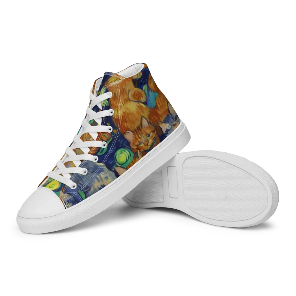 Celestial Claws on Women's High Top Canvas Shoes — Left