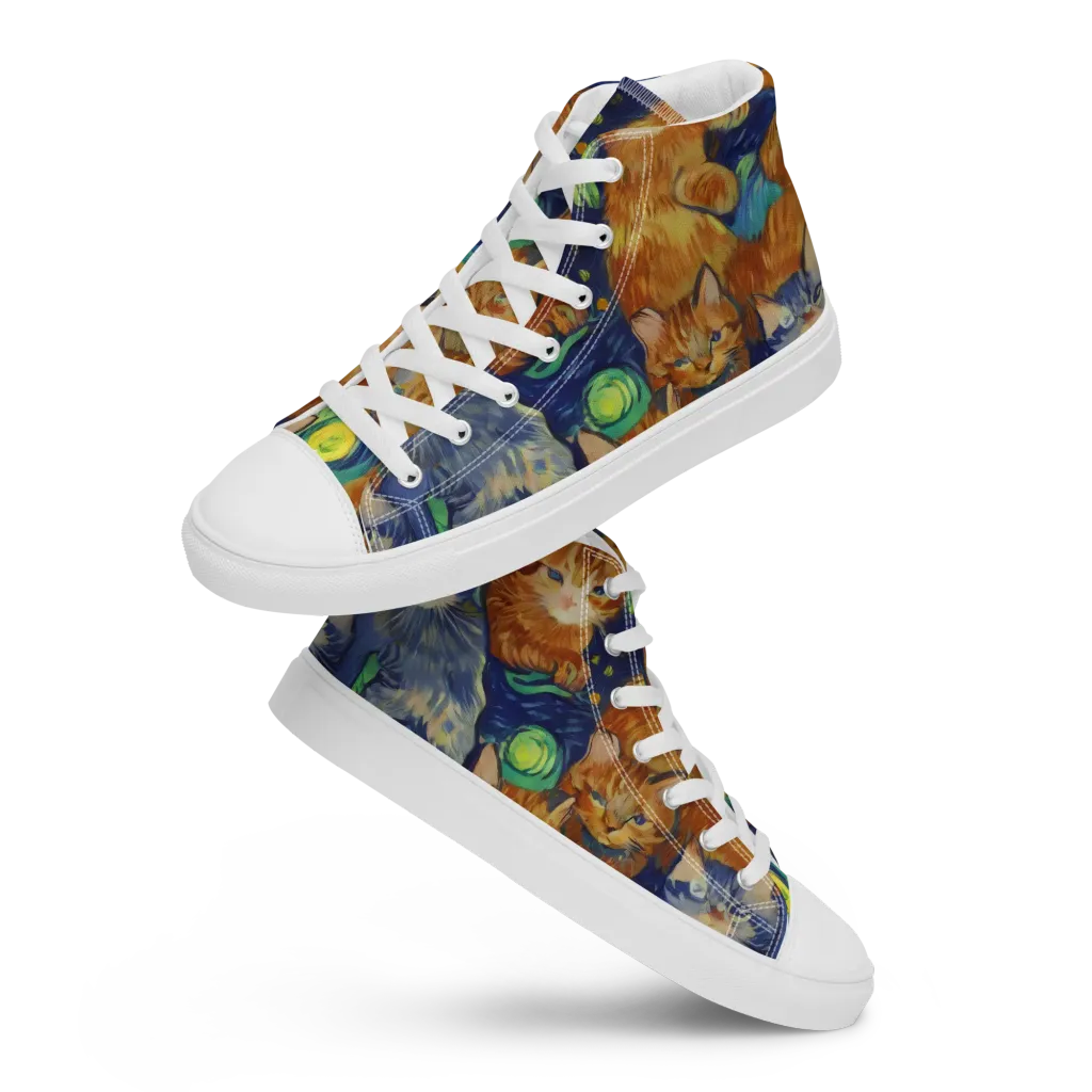 Celestial Claws on Women's High Top Canvas Shoes — Front