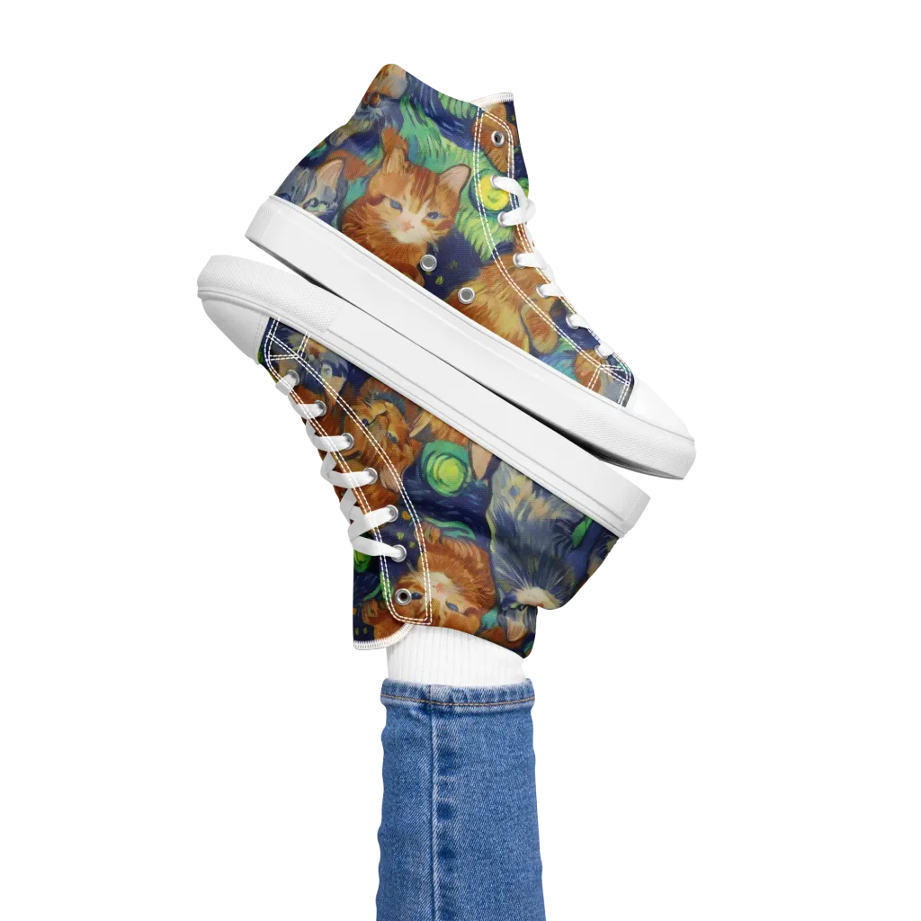 Celestial Claws on Women's High Top Canvas Shoes — Left
