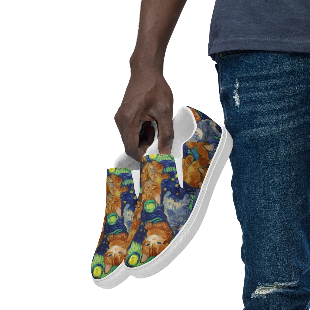 Celestial Claws on Men's Slip-On Canvas Shoes — Left Front