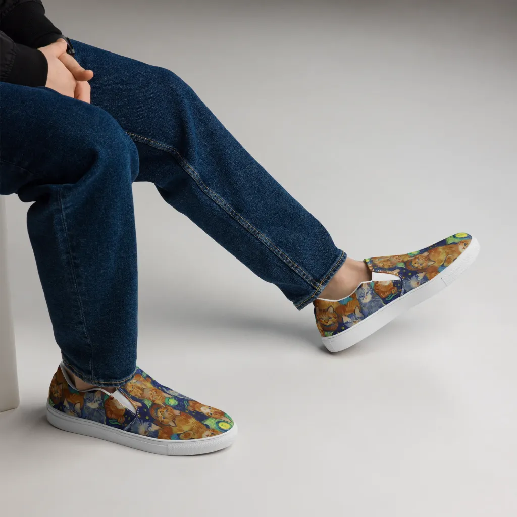 Celestial Claws on Men's Slip-On Canvas Shoes — Right