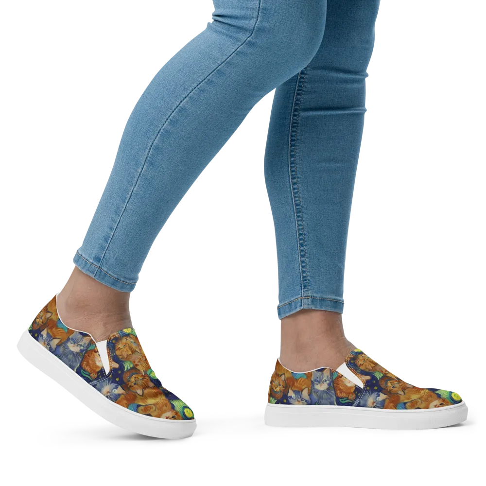Celestial Claws on Women's Slip-On Canvas Shoes — Right