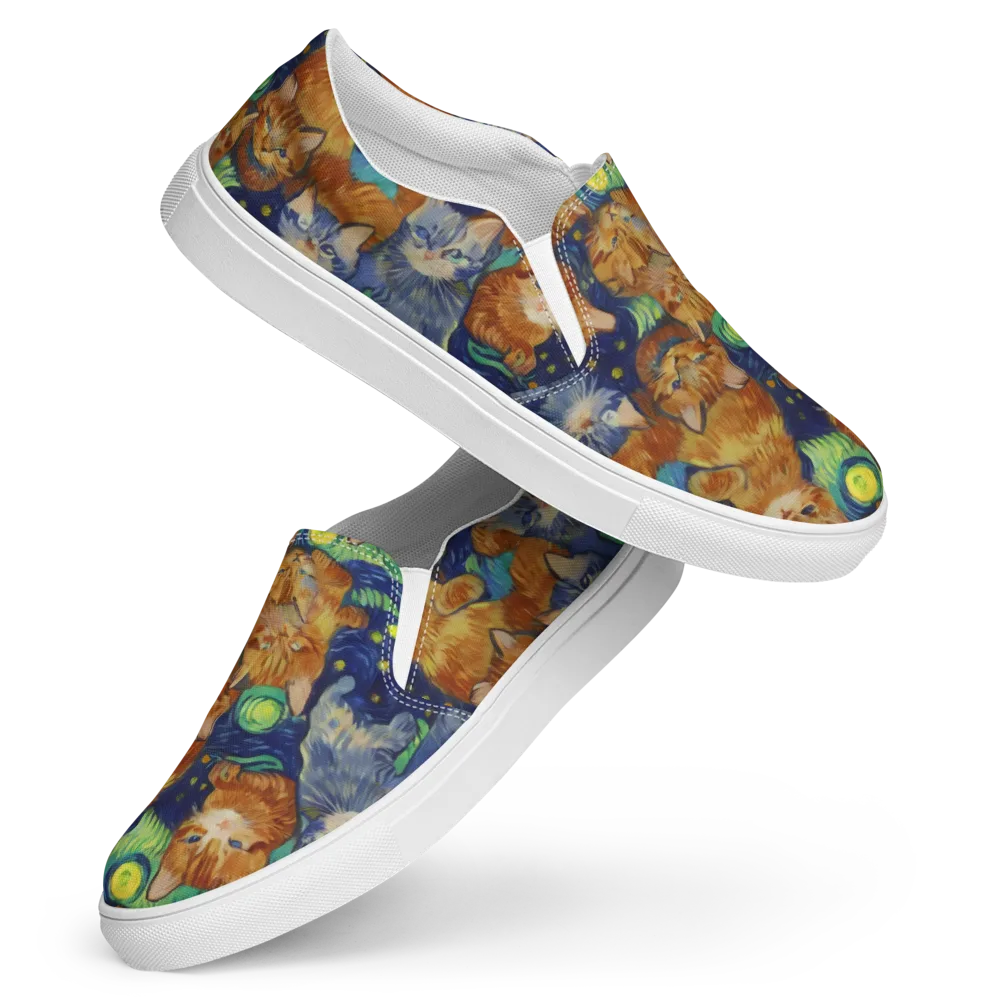 Celestial Claws on Women's Slip-On Canvas Shoes — Front