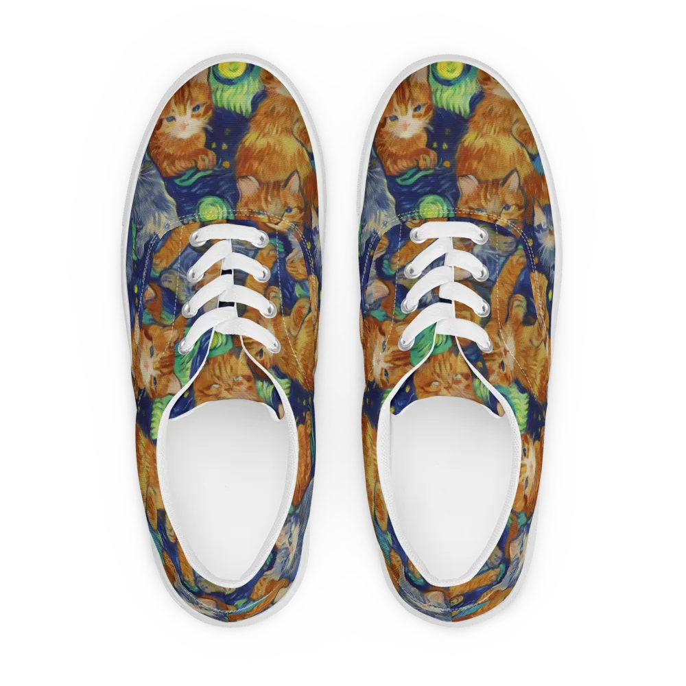 Celestial Claws on Men's Lace-Up Canvas Shoes — Front