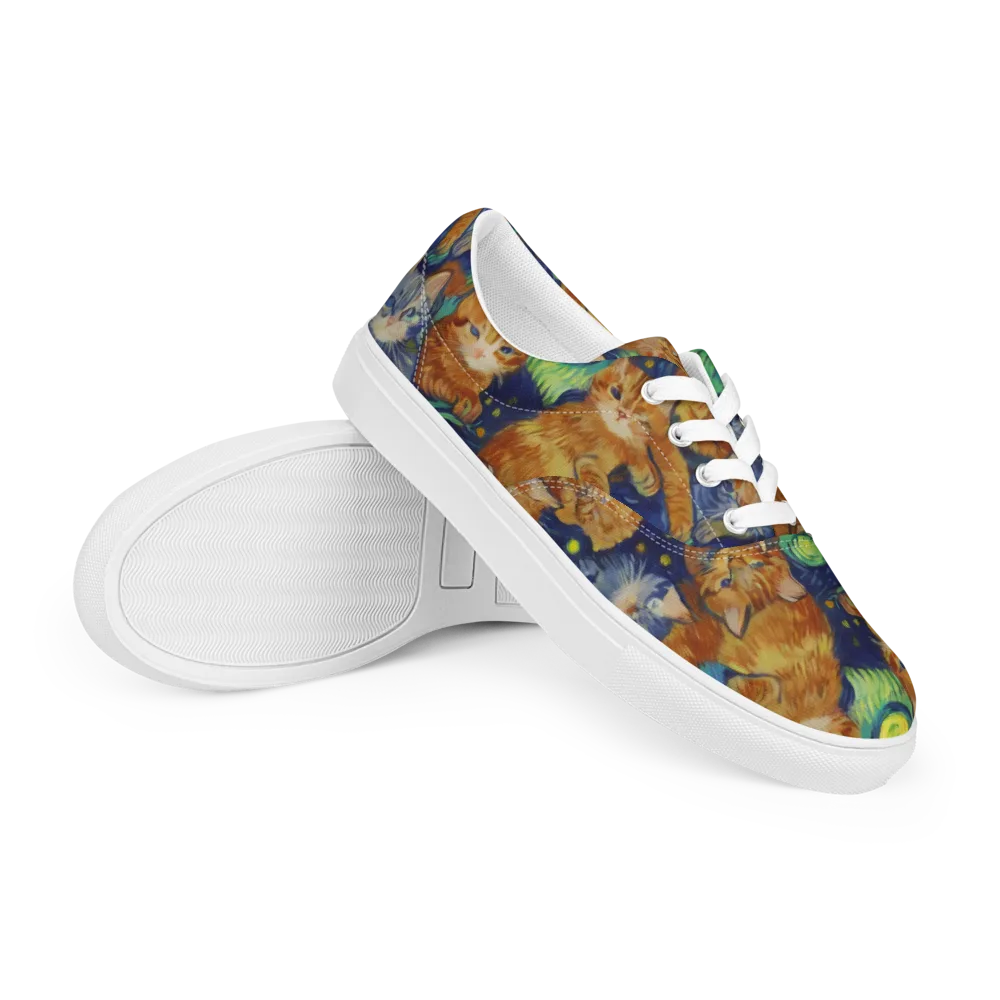 Celestial Claws on Men's Lace-Up Canvas Shoes — Right Front