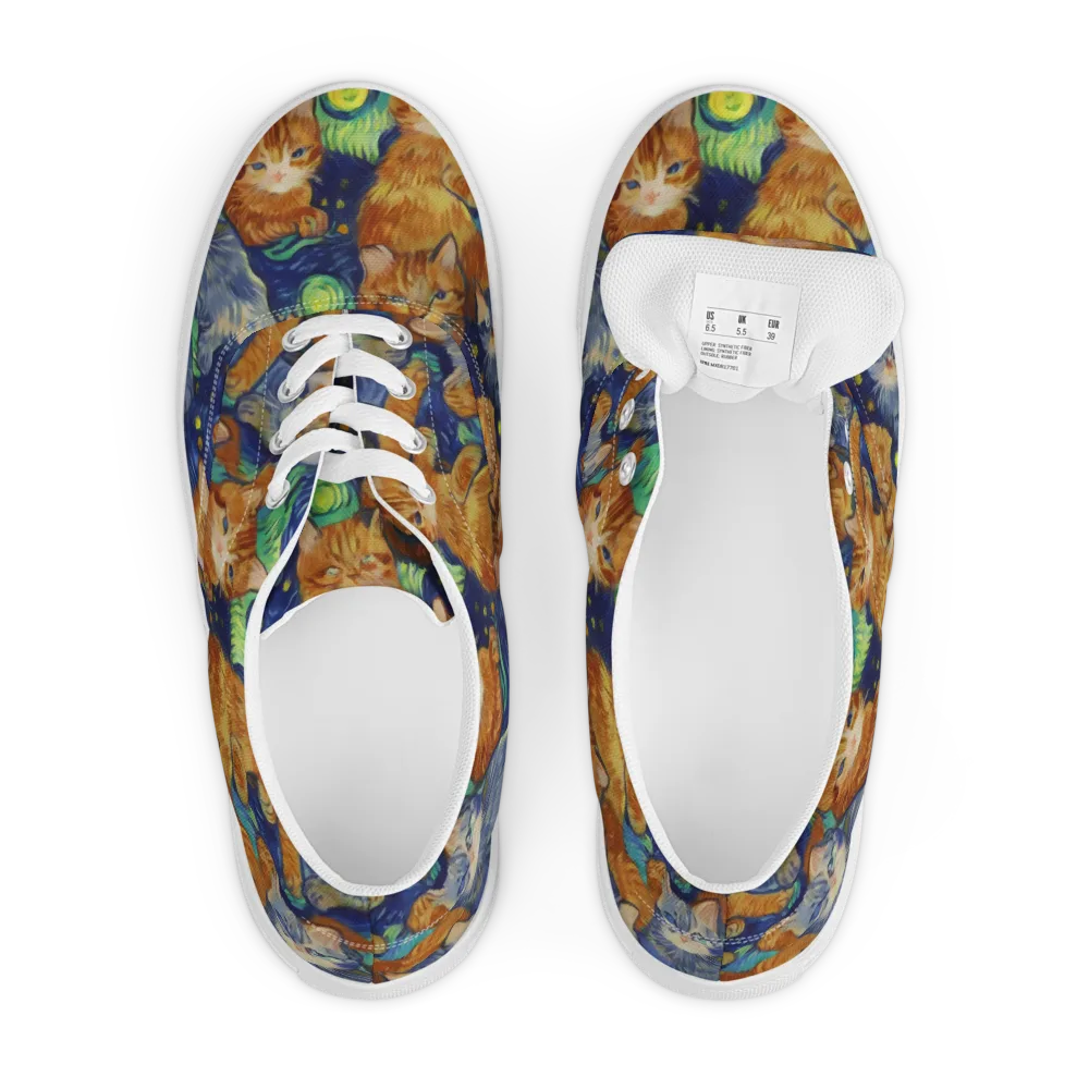 Celestial Claws on Men's Lace-Up Canvas Shoes — Front