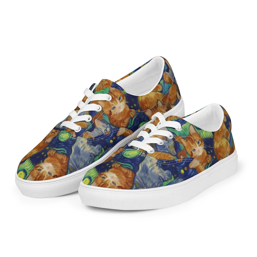 Celestial Claws on Men's Lace-Up Canvas Shoes — Left Front