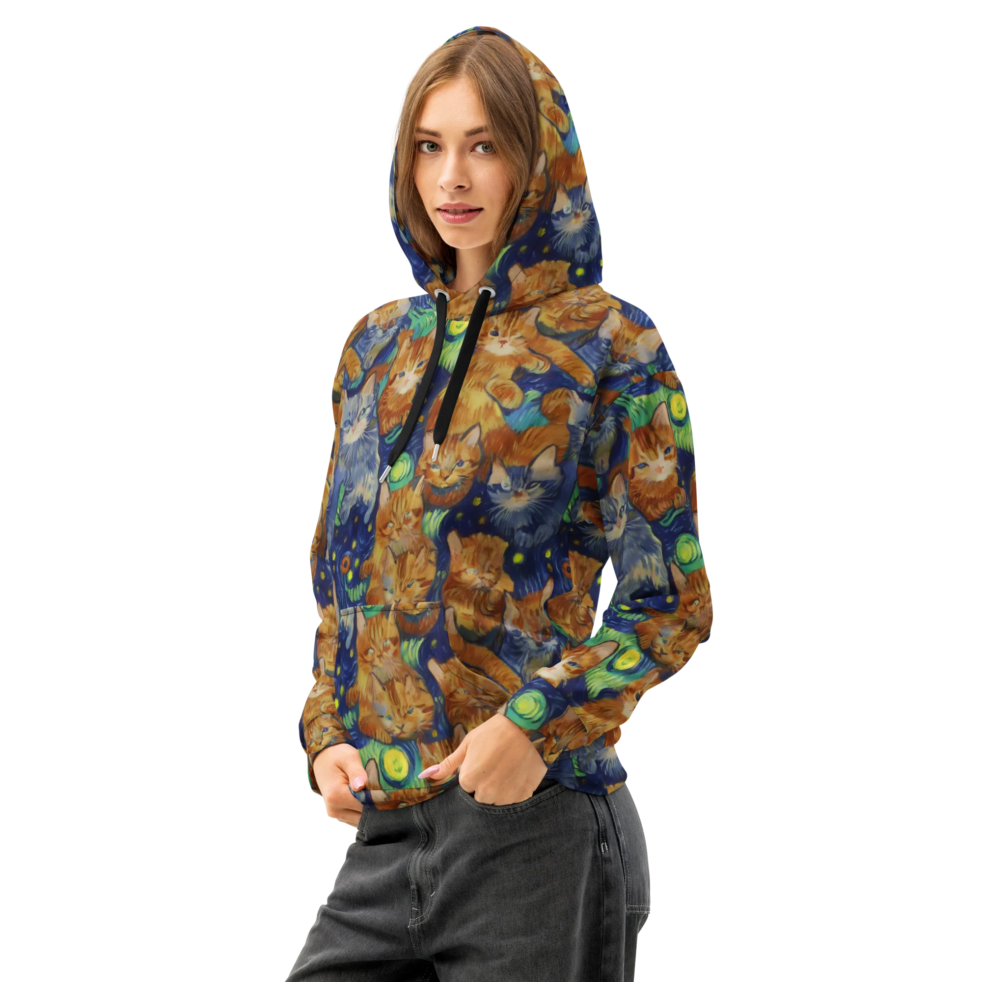 Celestial Claws on Cotton Hoodie — Left Front