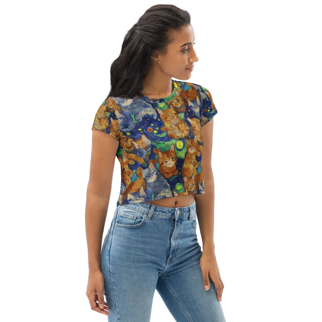 Celestial Claws on Crop Tee — Right Front