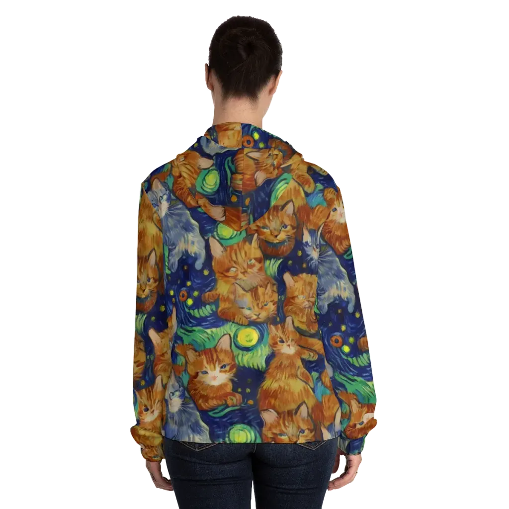 Celestial Claws on Women's Full-Zip Hoodie — Back On Person