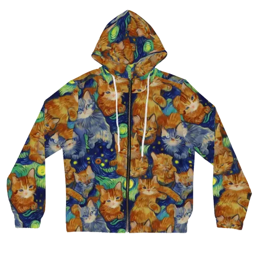 Celestial Claws on a Women's Full-Zip Hoodie