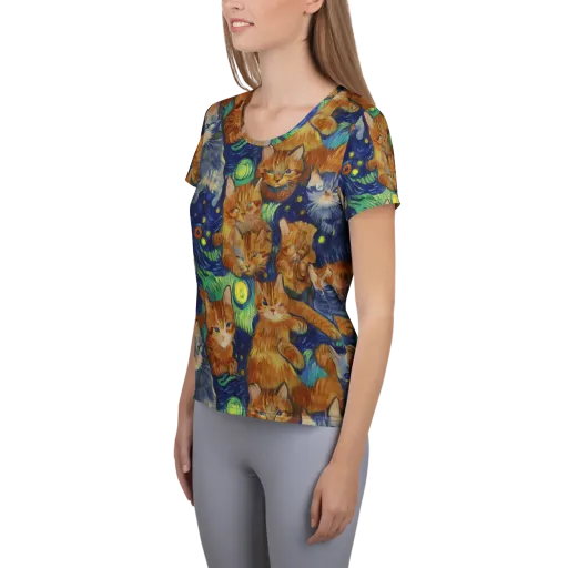 Celestial Claws on a Women's Athletic T-Shirt