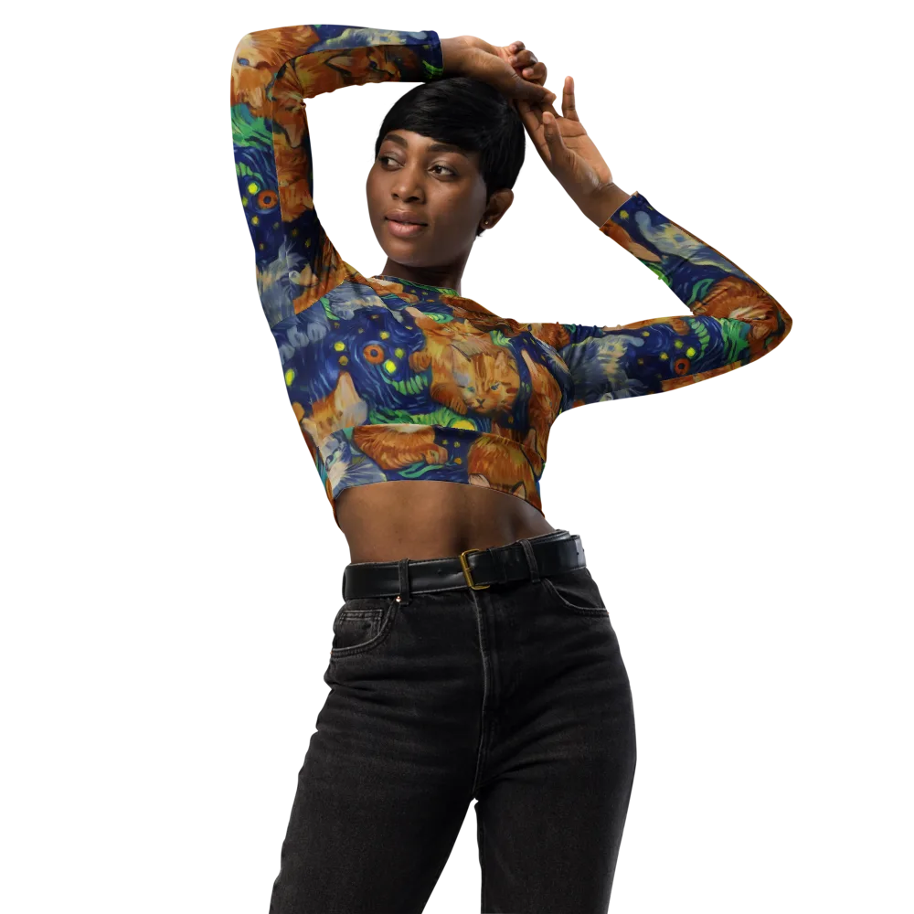 Celestial Claws on Long Sleeve Crop Top — Front
