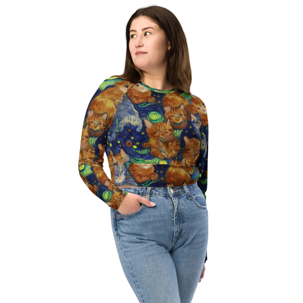 Celestial Claws on Long Sleeve Crop Top — Front