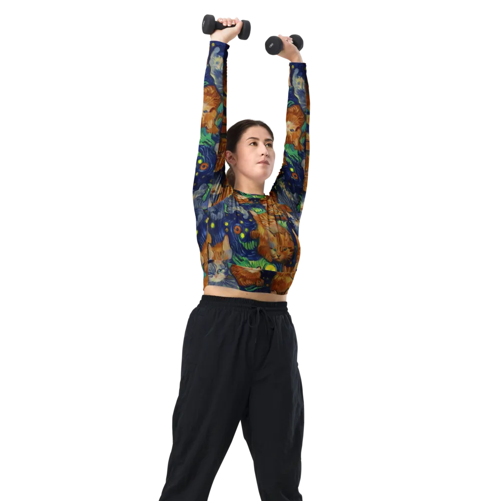 Celestial Claws on Long Sleeve Crop Top — Right Front