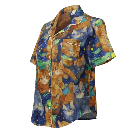 Celestial Claws on a Women's Short Sleeve Pajama Top