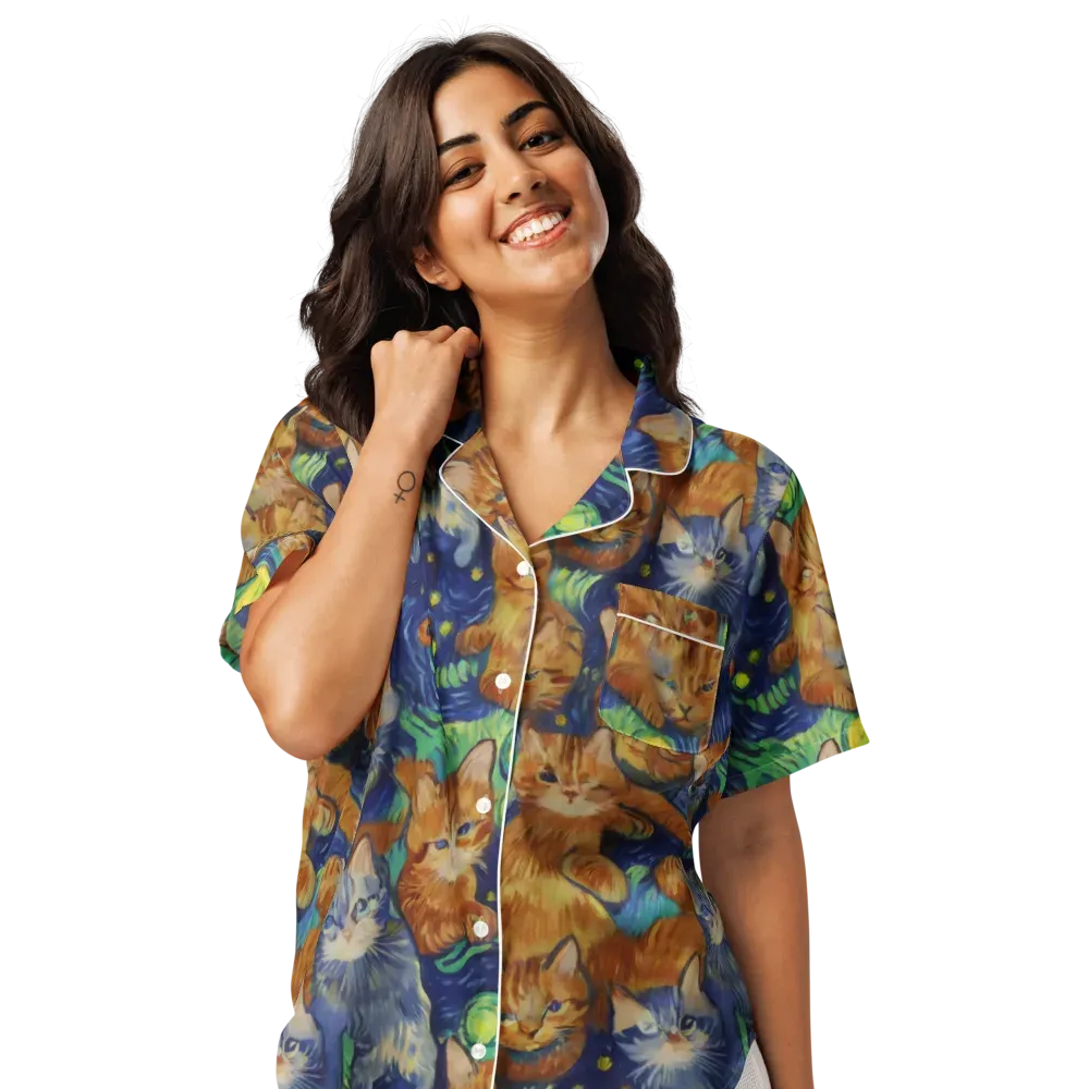 Celestial Claws on Women's Short Sleeve Pajama Top — Front