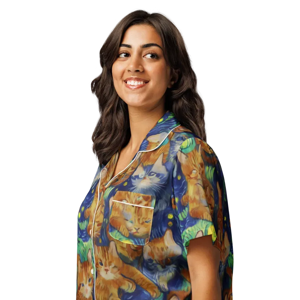 Celestial Claws on Women's Short Sleeve Pajama Top — Left Front