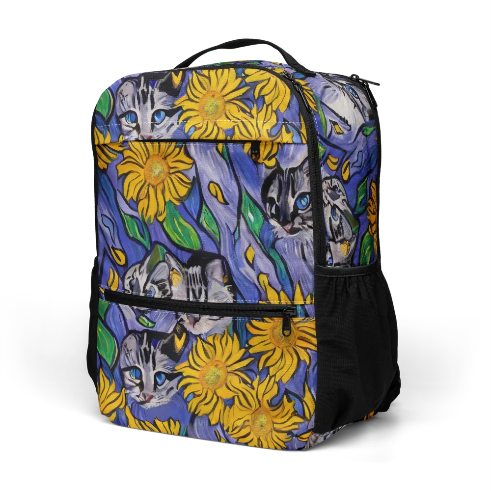 Feline Flora on Utility Backpack — Left Front
