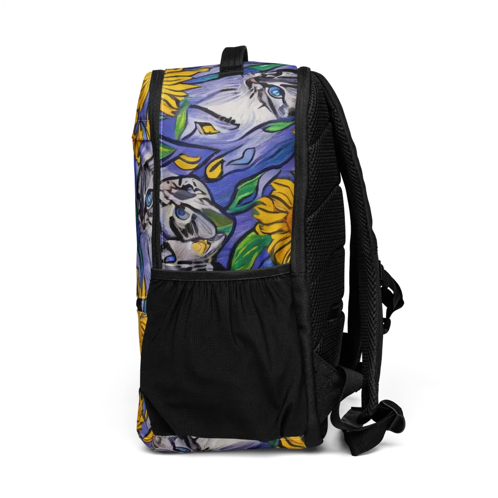 Feline Flora on Utility Backpack — Left