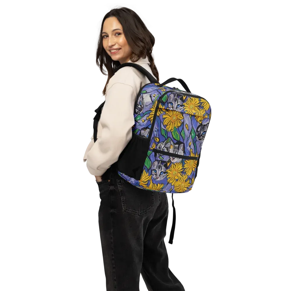 Feline Flora on Utility Backpack — Back