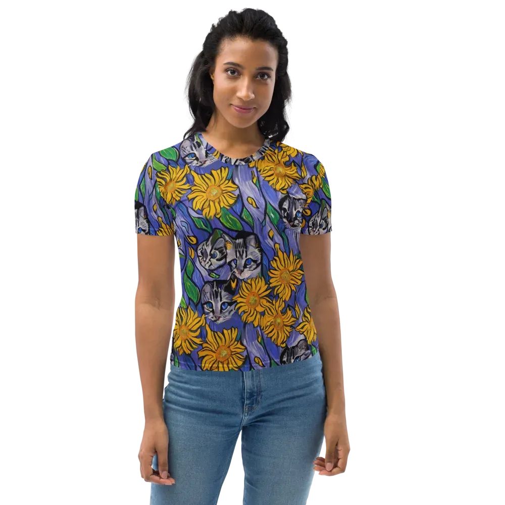 Feline Flora on Women's Crew Neck T-Shirt — Front