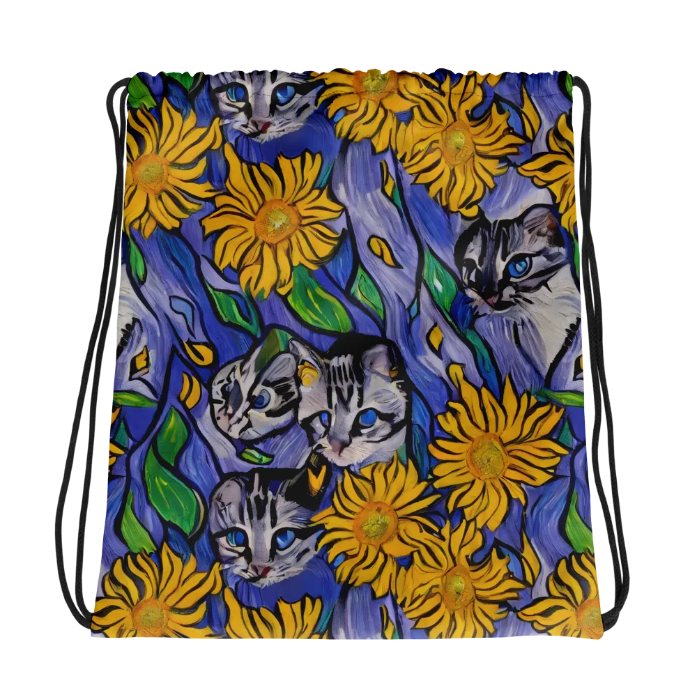 Feline Flora on Drawstring Bag — Photo
