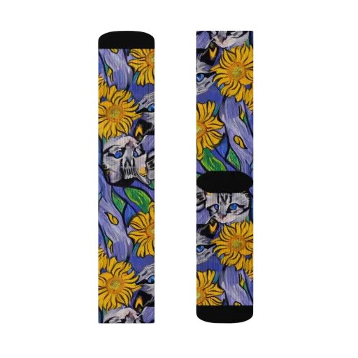 Feline Flora on a Socks