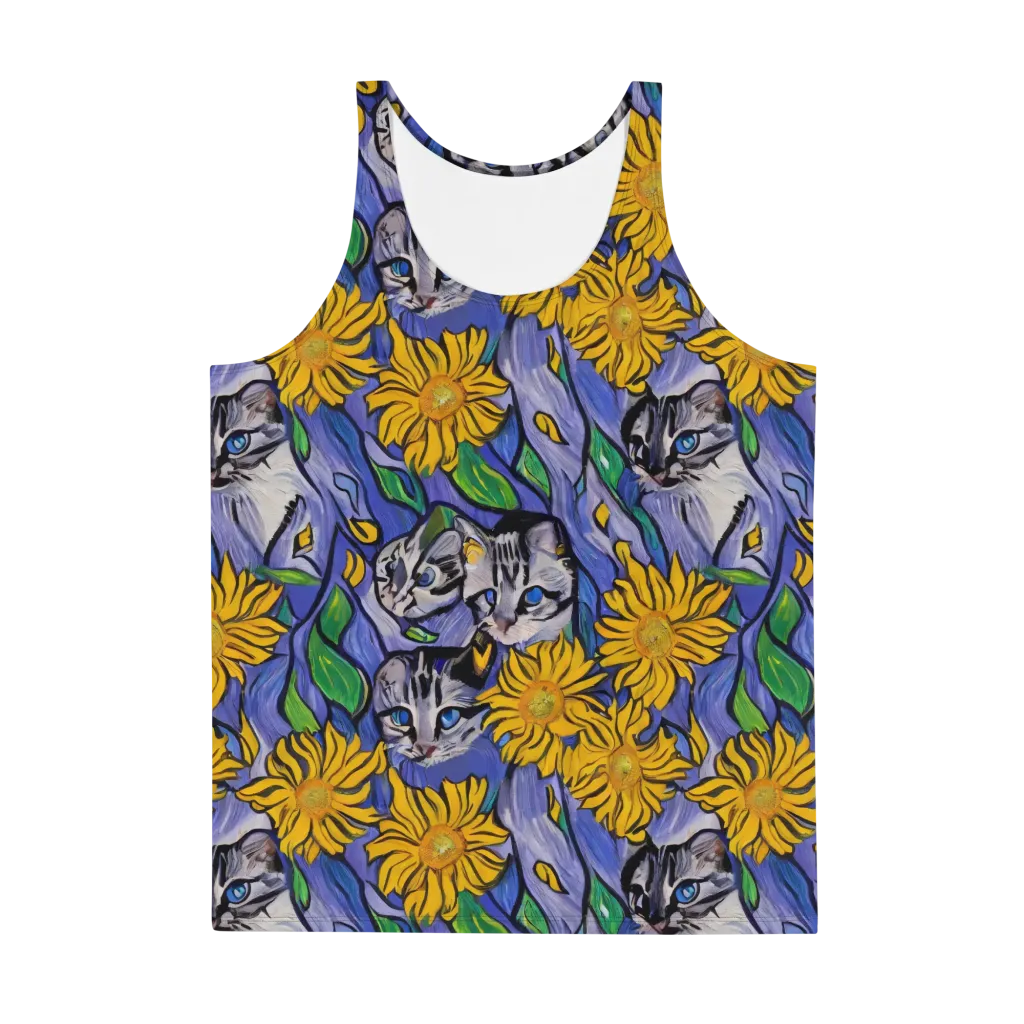 Feline Flora on Men's Tank Top — Front
