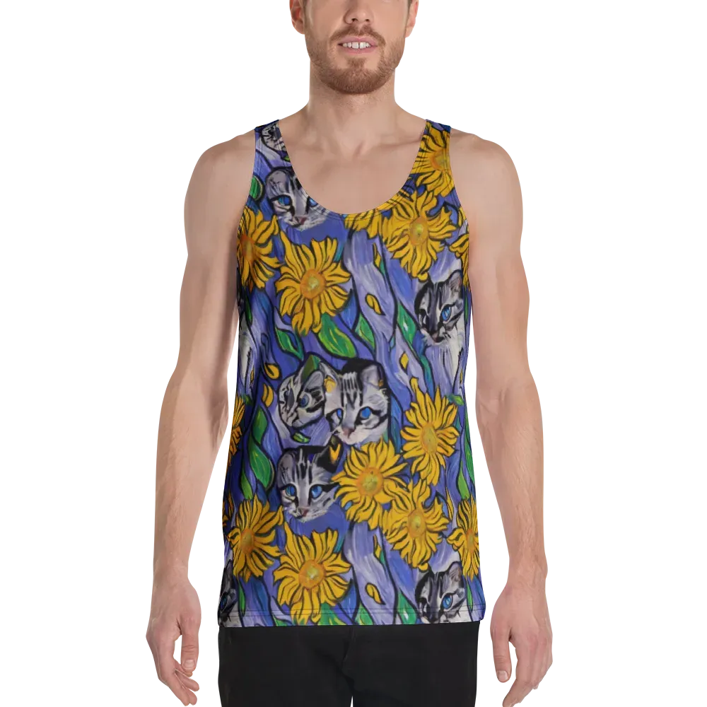 Feline Flora on Men's Tank Top — Front
