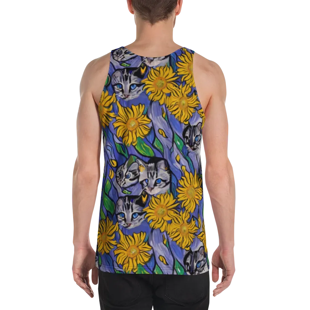 Feline Flora on Men's Tank Top — Back