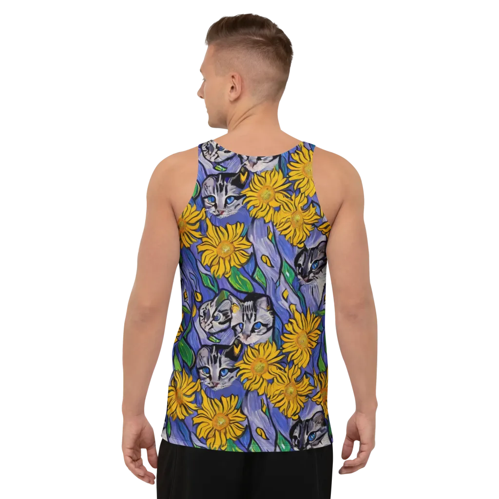 Feline Flora on Men's Tank Top — Back