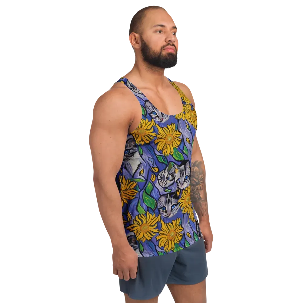 Feline Flora on Men's Tank Top — Right Front