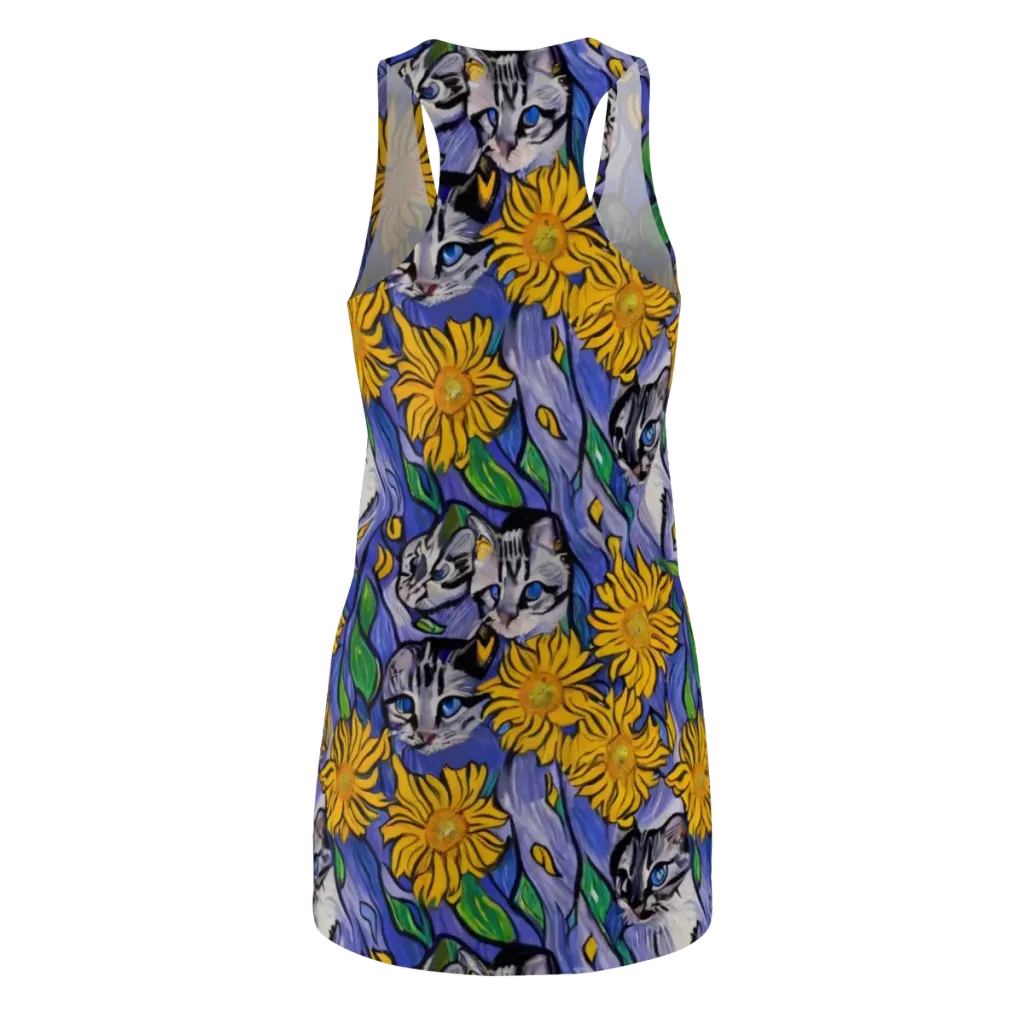 Feline Flora on Racerback Dress — Back