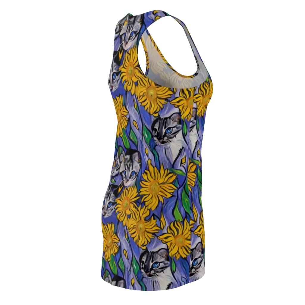 Feline Flora on Racerback Dress — Back Side