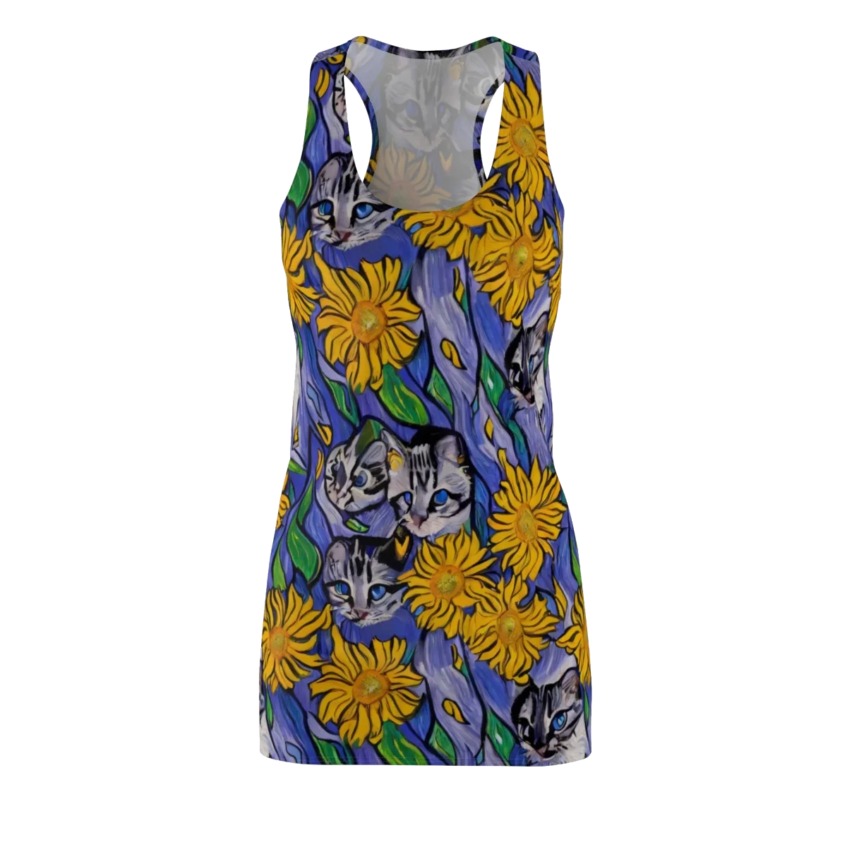 Feline Flora on Racerback Dress — Front
