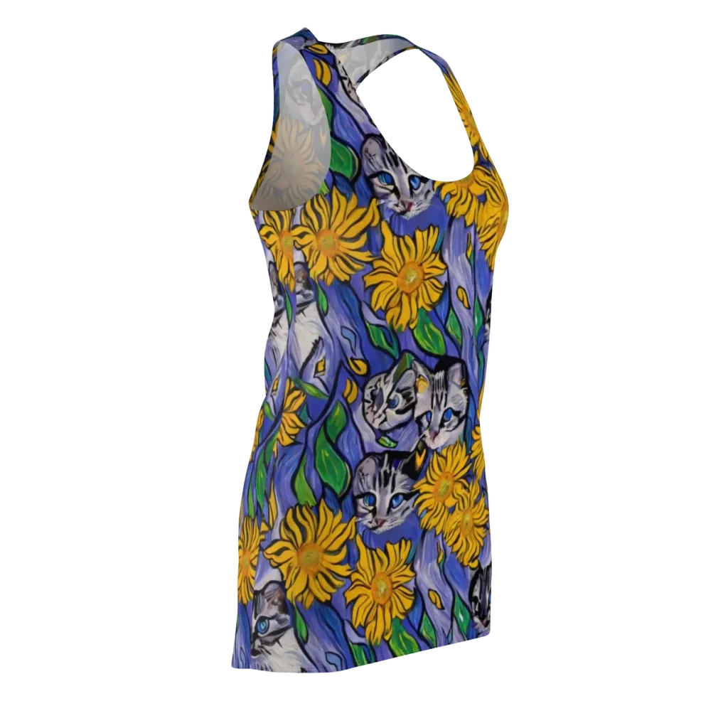 Feline Flora on Racerback Dress — Front Side