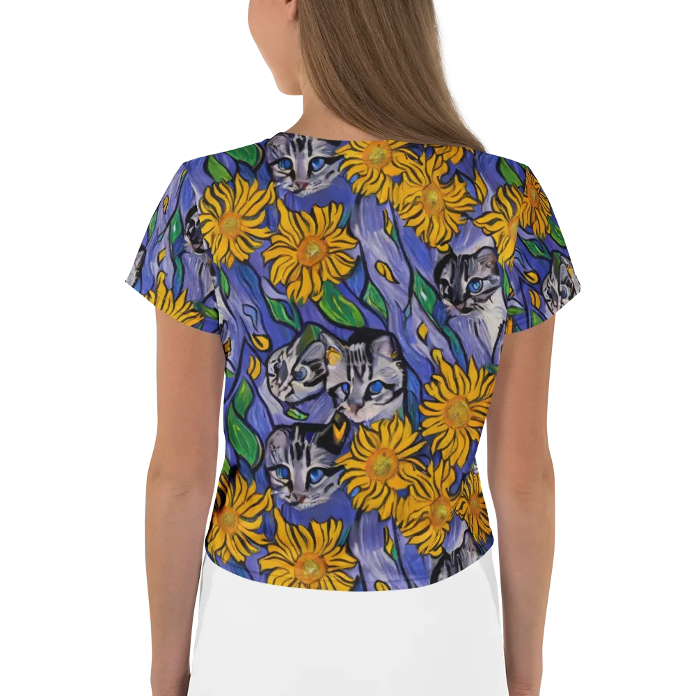 Feline Flora on Crop Tee — Back