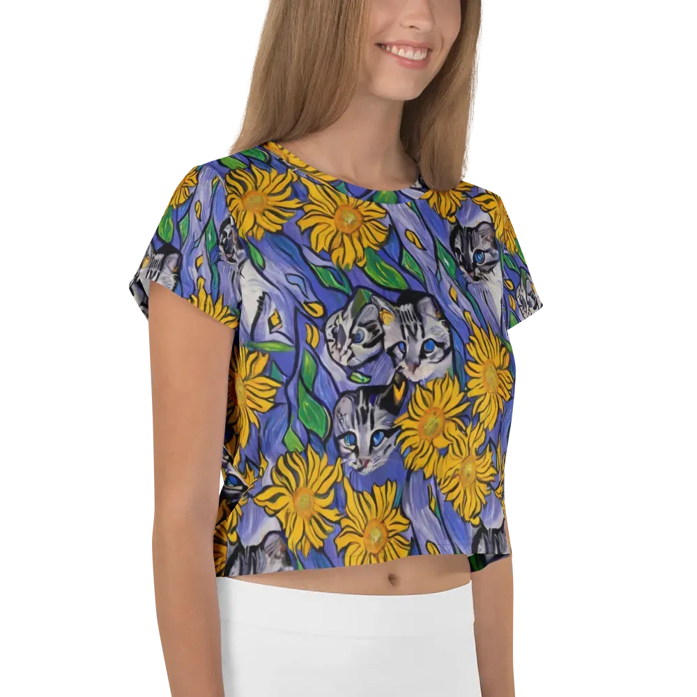 Feline Flora on Crop Tee — Right