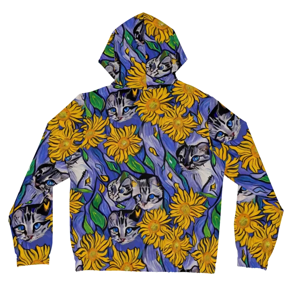 Feline Flora on Women's Full-Zip Hoodie — Back