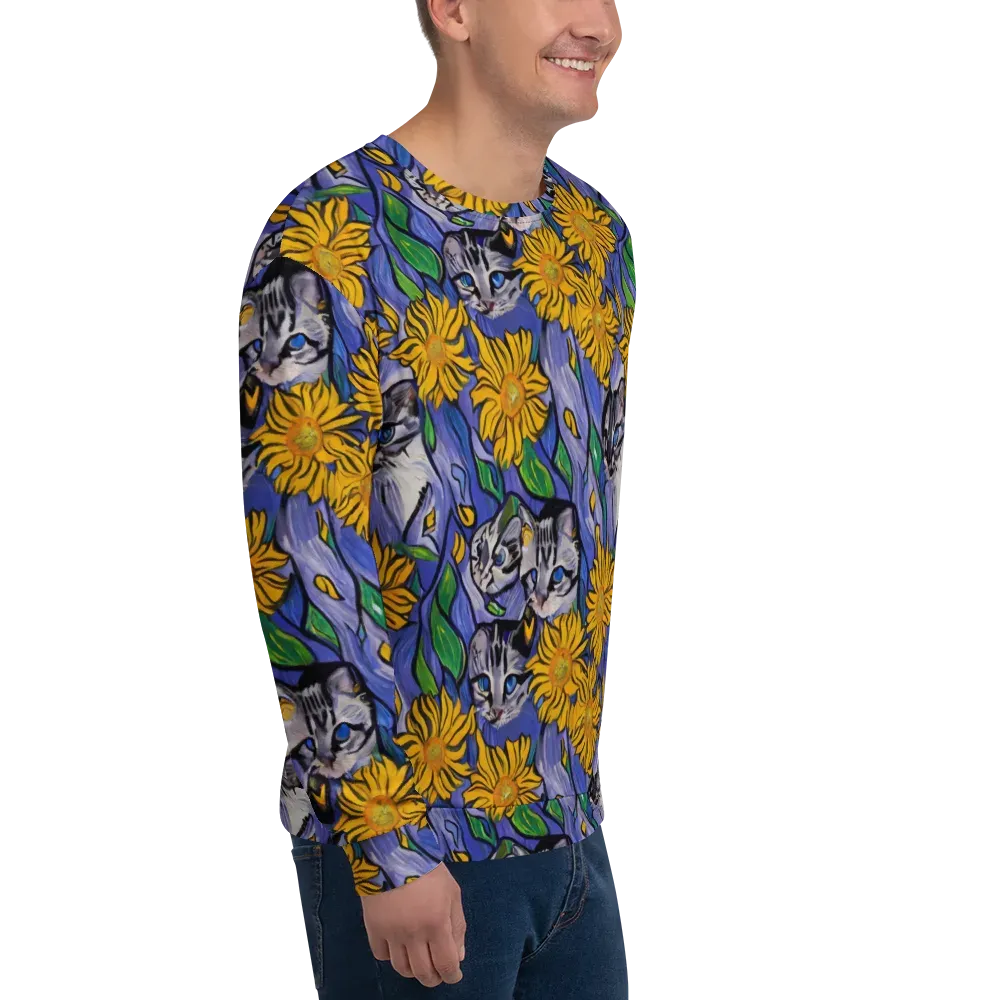 Feline Flora on Sweatshirt — Right Front