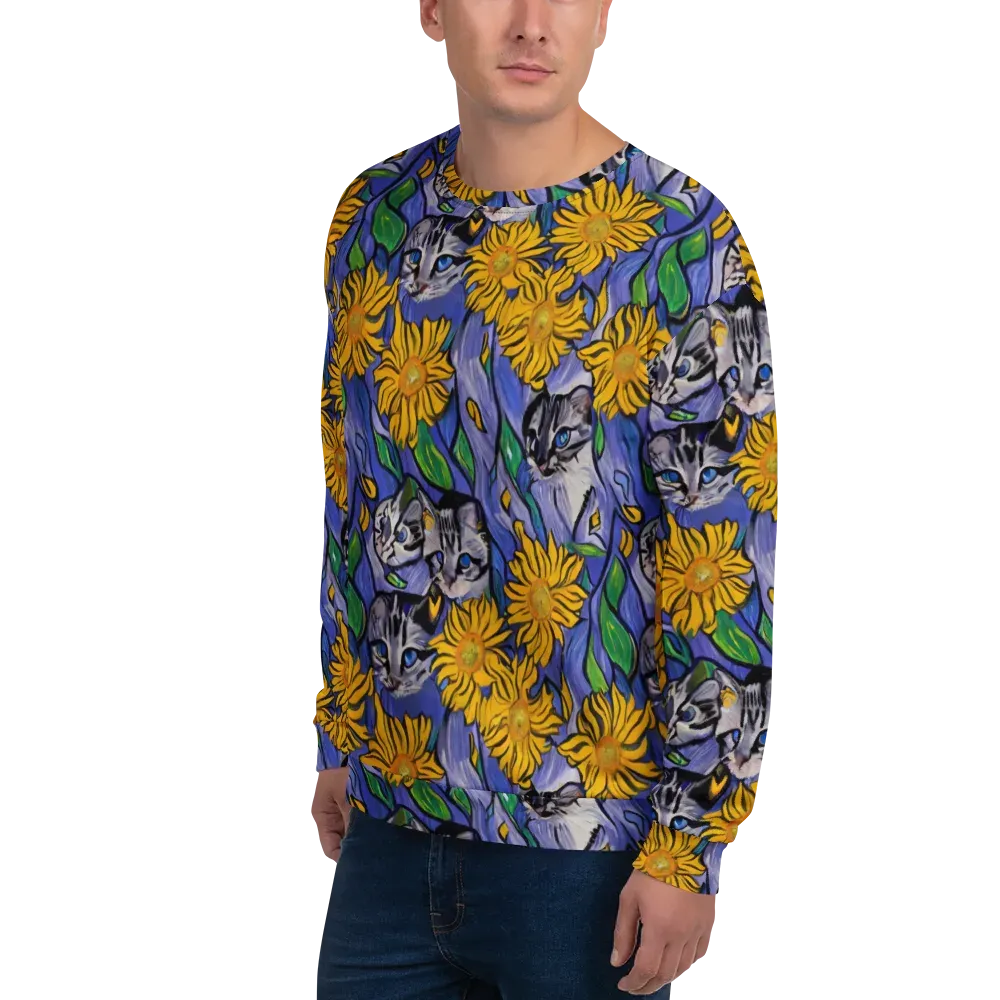 Feline Flora on Sweatshirt — Left Front