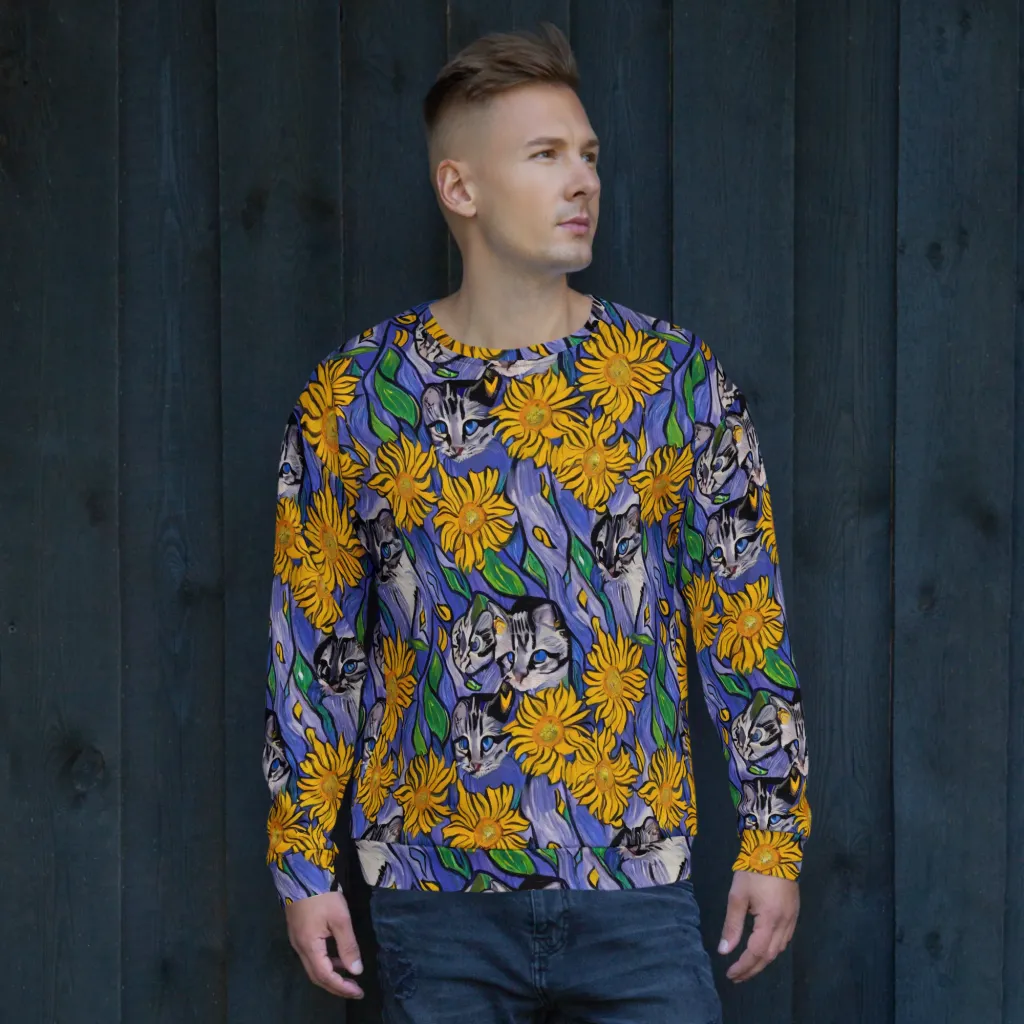 Feline Flora on Sweatshirt — Front