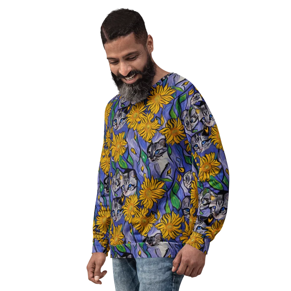 Feline Flora on Sweatshirt — Left Front